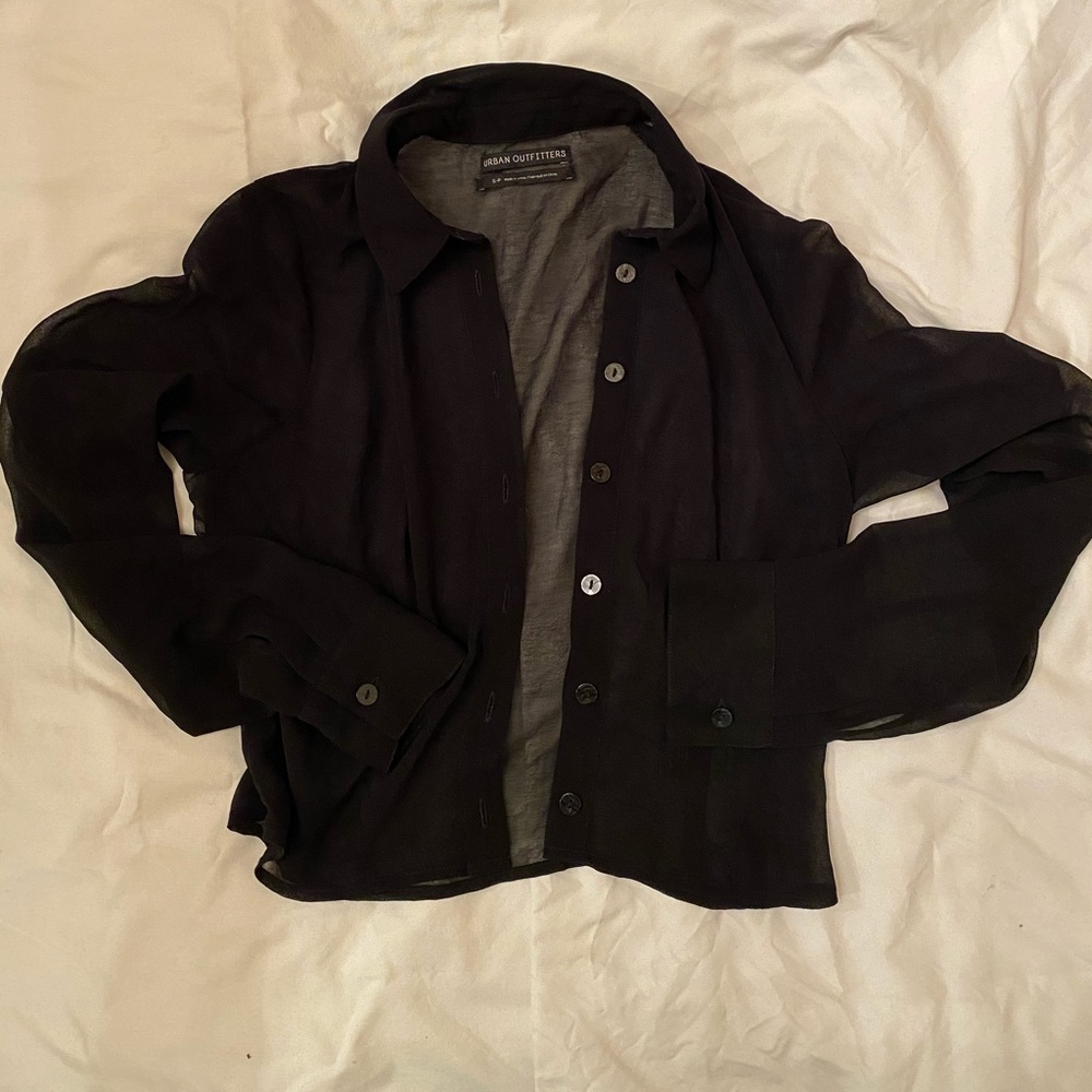 Urban Outfitters Mesh Long Sleeve Blouse